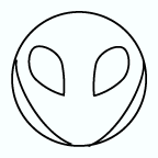 alien face from round cake