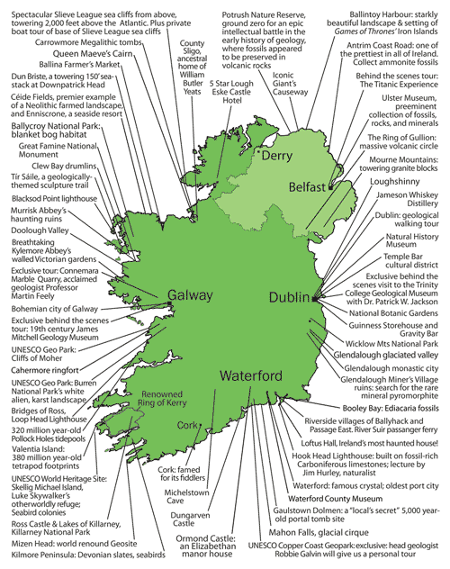 Detaile Irish Geology Tour Map