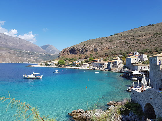 The seaside village of Limeni, Mani, Peloponnese, Greece