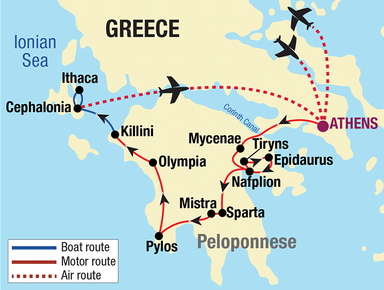 map of the route