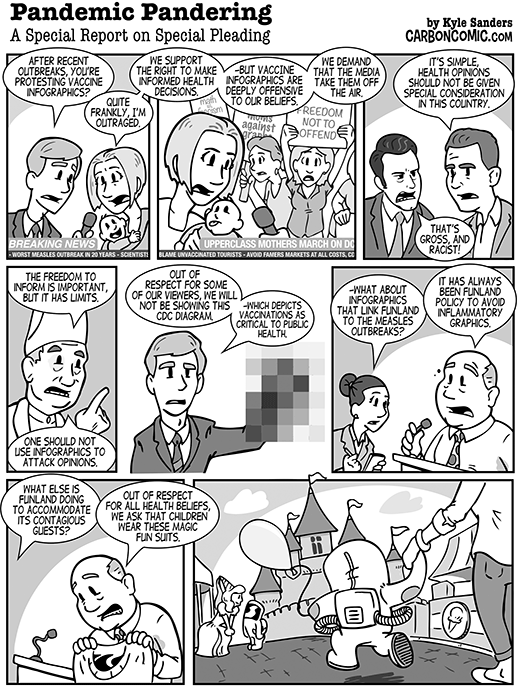 Pandemic Pandering: A Special Report on Special Pleading (Carbon Comic by Kyle Sanders in Skeptic magazine issue 20.1)