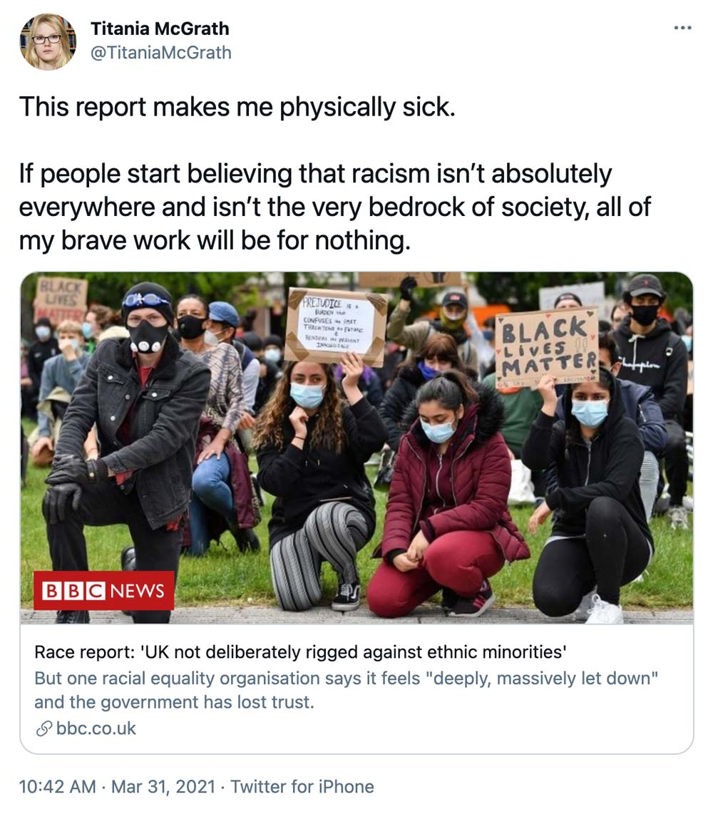 Tweet by Titania McGrath