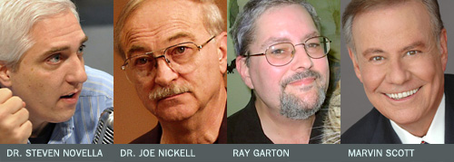 Left to right: Dr. Steven Novella, Dr. Joe Nickell, Ray Garton, Marvin Scott